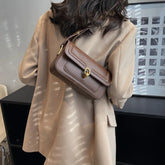 Vintage Small PU Leather Armpit Bags for Women Hit Trend Female Branded Trending Crossbody Bag Underarm Handbag